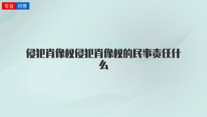 侵犯肖像权侵犯肖像权的民事责任什么