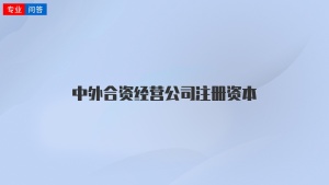 中外合资经营公司注册资本