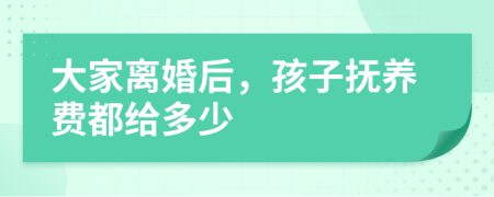 大家离婚后，孩子抚养费都给多少