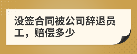 没签合同被公司辞退员工，赔偿多少