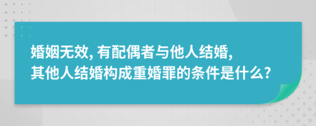 婚姻无效, 有配偶者与他人结婚, 其他人结婚构成重婚罪的条件是什么?