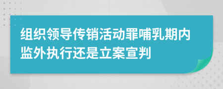 组织领导传销活动罪哺乳期内监外执行还是立案宣判