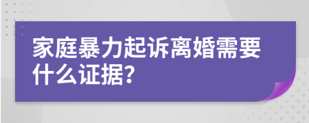 家庭暴力起诉离婚需要什么证据？