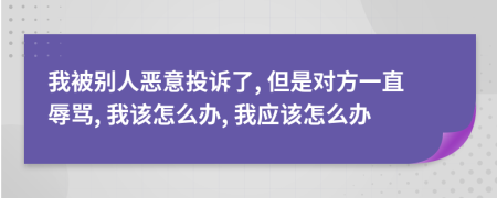 我被别人恶意投诉了, 但是对方一直辱骂, 我该怎么办, 我应该怎么办