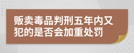 贩卖毒品判刑五年内又犯的是否会加重处罚
