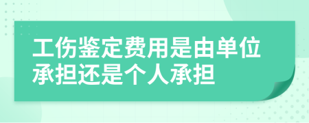 工伤鉴定费用是由单位承担还是个人承担