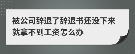 被公司辞退了辞退书还没下来就拿不到工资怎么办