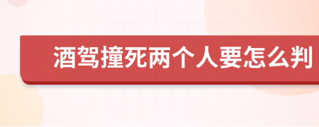 酒驾撞死两个人要怎么判