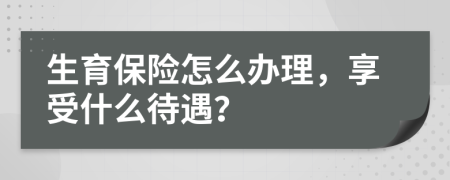 生育保险怎么办理，享受什么待遇？