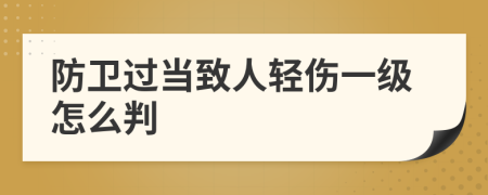 防卫过当致人轻伤一级怎么判