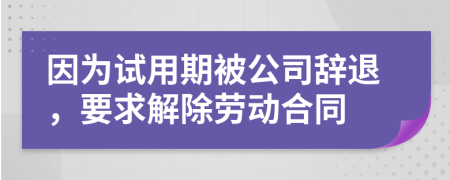 因为试用期被公司辞退，要求解除劳动合同