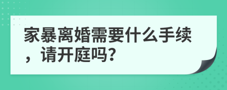 家暴离婚需要什么手续，请开庭吗？