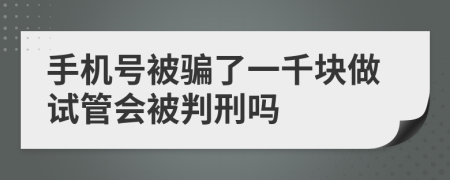 手机号被骗了一千块做试管会被判刑吗