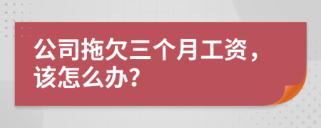 公司拖欠三个月工资，该怎么办？