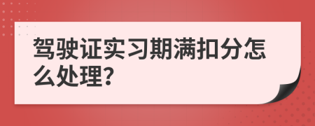 驾驶证实习期满扣分怎么处理？