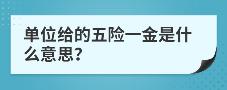 单位给的五险一金是什么意思？