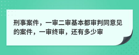 刑事案件，一审二审基本都审判同意见的案件，一审终审，还有多少审