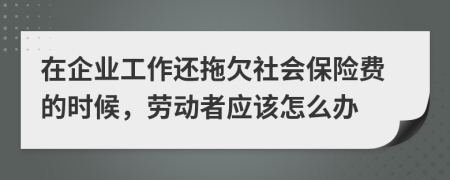 在企业工作还拖欠社会保险费的时候，劳动者应该怎么办