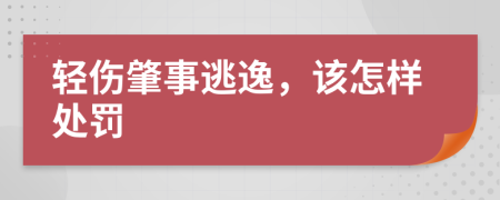 轻伤肇事逃逸，该怎样处罚