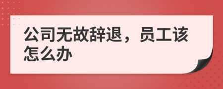 公司无故辞退，员工该怎么办