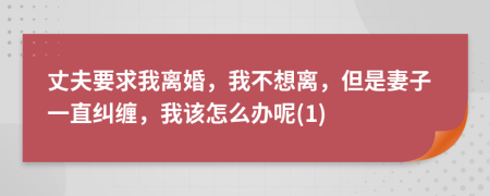 丈夫要求我离婚，我不想离，但是妻子一直纠缠，我该怎么办呢(1)