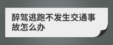 醉驾逃跑不发生交通事故怎么办