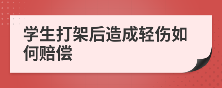 学生打架后造成轻伤如何赔偿