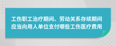 工伤职工治疗期间、劳动关系存续期间应当向用人单位支付哪些工伤医疗费用