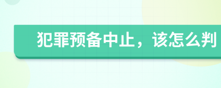 犯罪预备中止，该怎么判