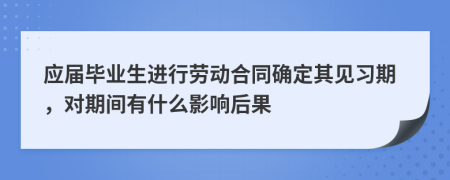 应届毕业生进行劳动合同确定其见习期，对期间有什么影响后果