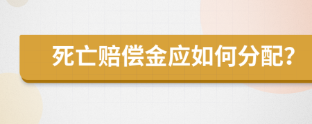 死亡赔偿金应如何分配？