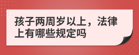 孩子两周岁以上，法律上有哪些规定吗
