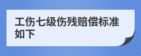 工伤七级伤残赔偿标准如下