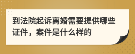 到法院起诉离婚需要提供哪些证件，案件是什么样的