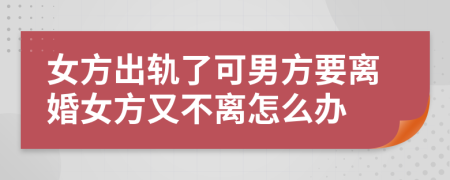 女方出轨了可男方要离婚女方又不离怎么办