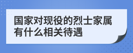 国家对现役的烈士家属有什么相关待遇