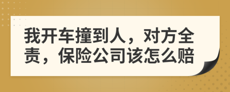 我开车撞到人，对方全责，保险公司该怎么赔