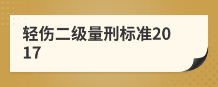 轻伤二级量刑标准2017