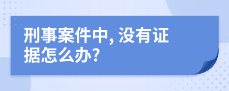 刑事案件中, 没有证据怎么办?