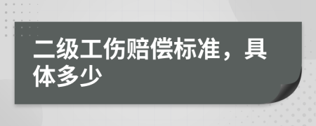 二级工伤赔偿标准，具体多少