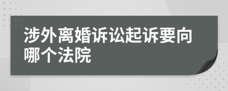 涉外离婚诉讼起诉要向哪个法院