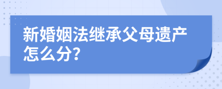 新婚姻法继承父母遗产怎么分？