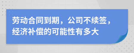 劳动合同到期，公司不续签，经济补偿的可能性有多大