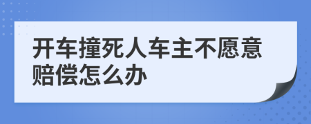 开车撞死人车主不愿意赔偿怎么办