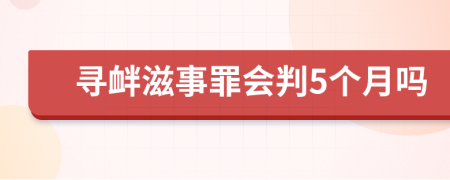 寻衅滋事罪会判5个月吗