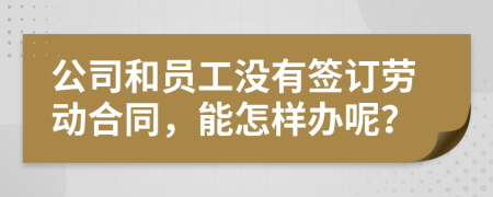 公司和员工没有签订劳动合同，能怎样办呢？