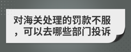 对海关处理的罚款不服，可以去哪些部门投诉