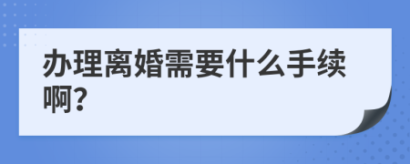 办理离婚需要什么手续啊？