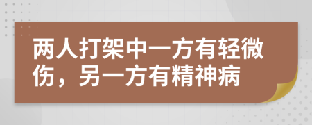 两人打架中一方有轻微伤，另一方有精神病