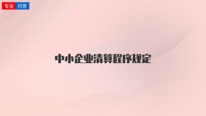 中小企业清算程序规定